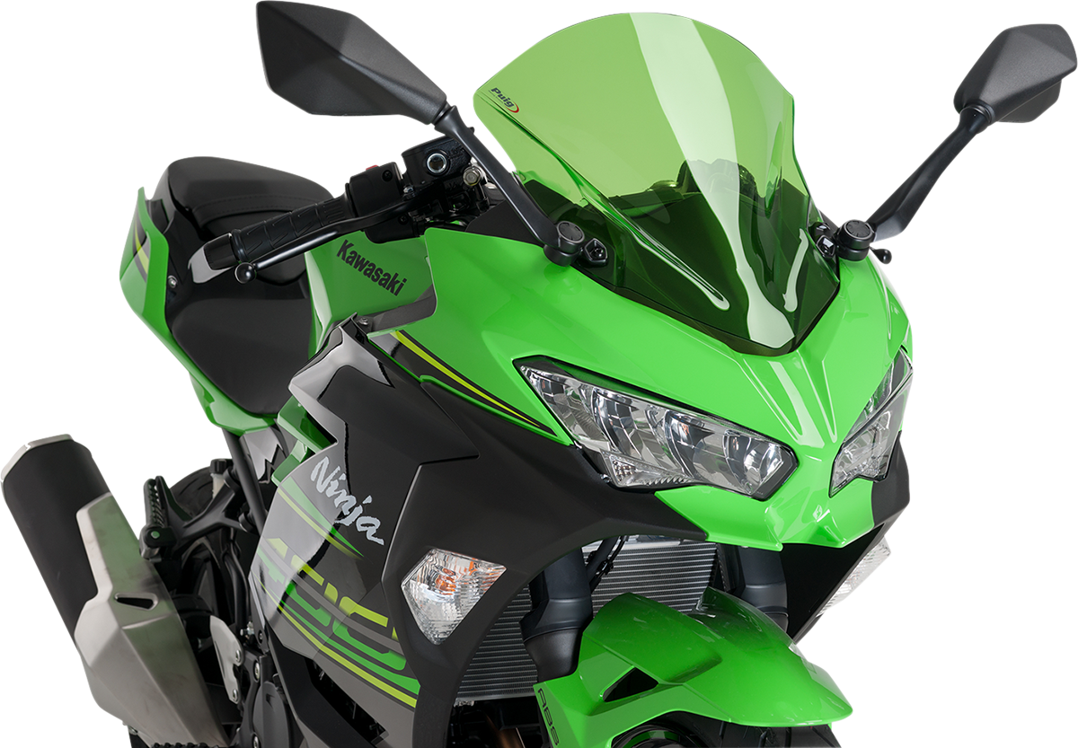 PUIG HI-TECH PARTS Race Windscreen - 15-3/4" - Green - Kawasaki 9976V