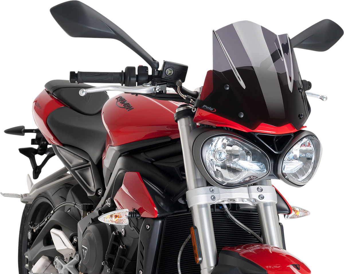 PUIG HI-TECH PARTS New Generation Sport Windscreen - 12-1/4" - Dark Smoke - Street Triple 765 9999F