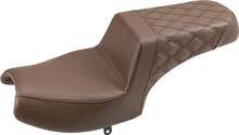 SADDLEMEN Step-Up Seat - Front Smooth/Rear Lattice Stitch - Brown - Challenger I20-06-173BR