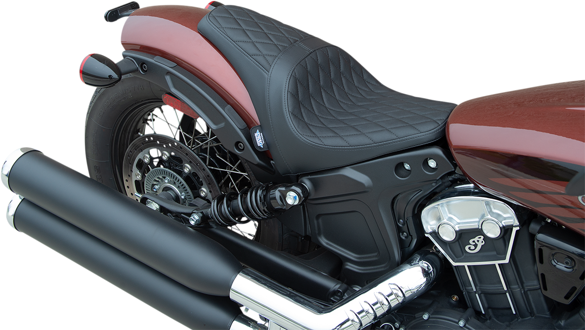 DRAG SPECIALTIES SEATS 3/4 Solo Seat - Black - Diamond Stitch - '18-'22 Scout Bobber 0810-2255