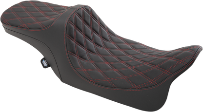 DRAG SPECIALTIES SEATS Predator III 2-Up Seat - Double Diamond - Red Thread - FL '99-'07 0801-1310