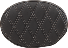 DRAG SPECIALTIES SEATS Oval Sissy Bar Pad - Double Diamond - SIlver Stitch - FL '99-'22 0822-0429