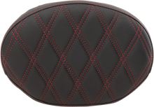 DRAG SPECIALTIES SEATS Oval Sissy Bar Pad - Double Diamond - Red Stitch - FL '99-'22 0822-0430