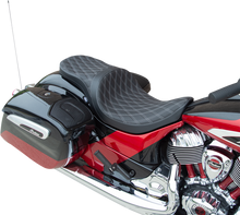 DRAG SPECIALTIES SEATS Low Profile Touring Seat - Double Diamond w/ Silver Stitching - indian '14-'22 0810-2260