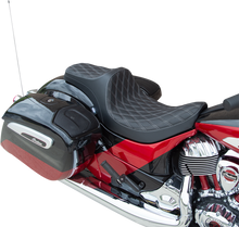 DRAG SPECIALTIES SEATS Predator III Seat - Double Diamond - Silver Stitching - Vinyl - Indian '14-'22 0810-2263