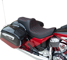 DRAG SPECIALTIES SEATS Predator III Seat - Double Diamond - Red Stitching - Vinyl - Indian '14-'22 0810-2264