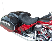 DRAG SPECIALTIES SEATS Solo Seat - Double Diamond - Silver Stitching - Indian '14-'22 0810-2268