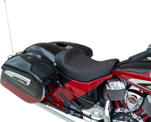 DRAG SPECIALTIES SEATS Solo Seat - Double Diamond - Red Stitching - Indian'14-'22 0810-2269