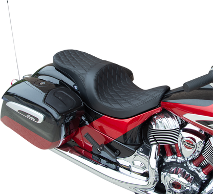 DRAG SPECIALTIES SEATS Low Profile Touring Seat - Black - Smooth - Vinyl - Indian '14-'22 0810-2273