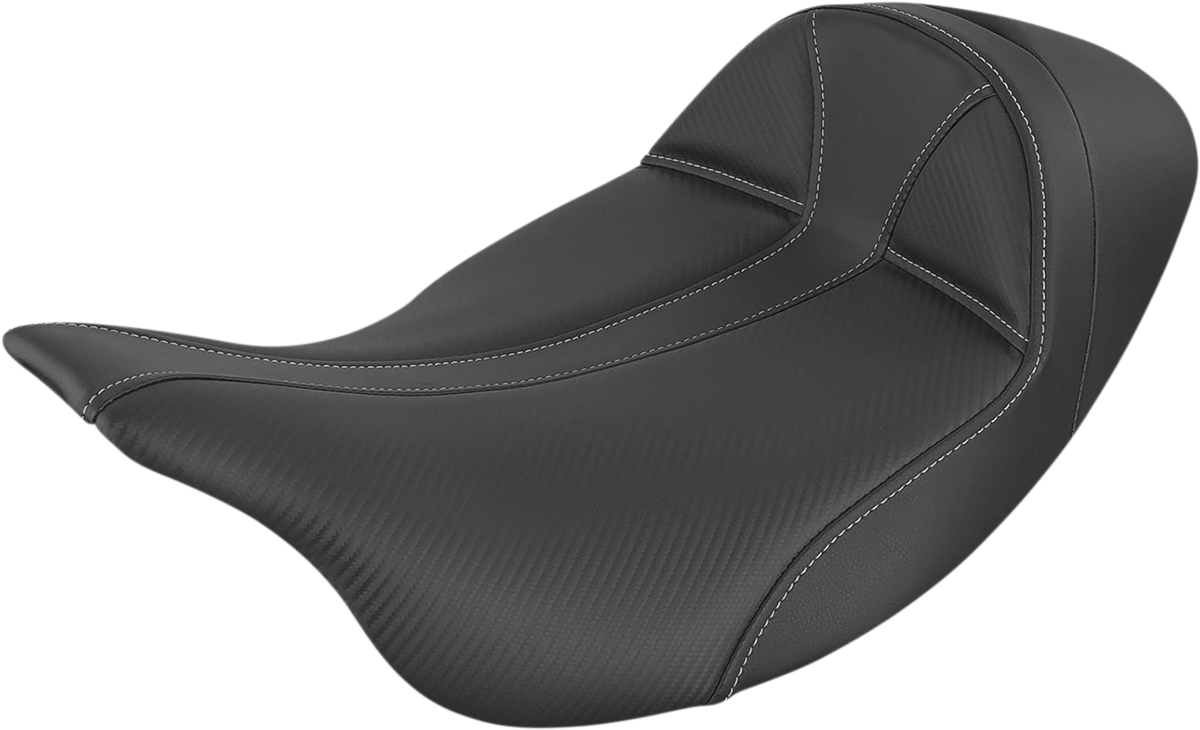SADDLEMEN Dominator Solo Seat - Extended Reach - w/o Backrest - Black w/ Gray Stitching - FL '08-'24 808-07B-0042EXT