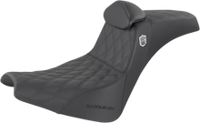 SADDLEMEN Pro Series SDC Performance Seat - w/ Backrest - Lattice Stitch/Lumbar Gripper - FX/FL '18-'24 SC81830DBRT