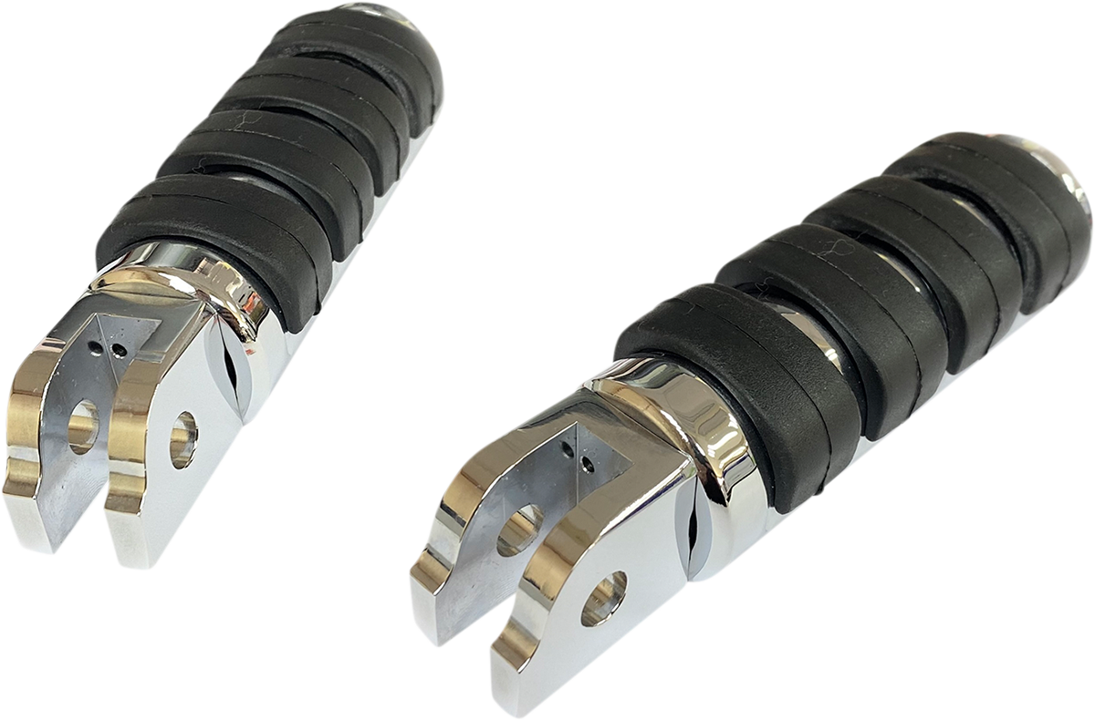 DRAG SPECIALTIES FML Soft-Ride Foot Pegs - Driver - Chrome/Black - Softail P17-0343ISC