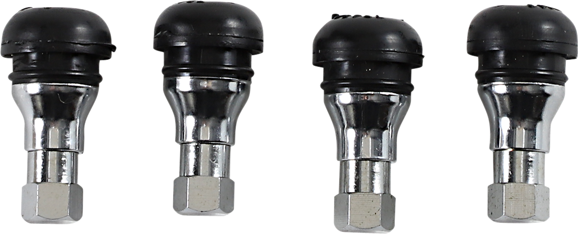 MOOSE OFFROAD Valve Stem - Push-In - Chrome/Black TR412C-B4