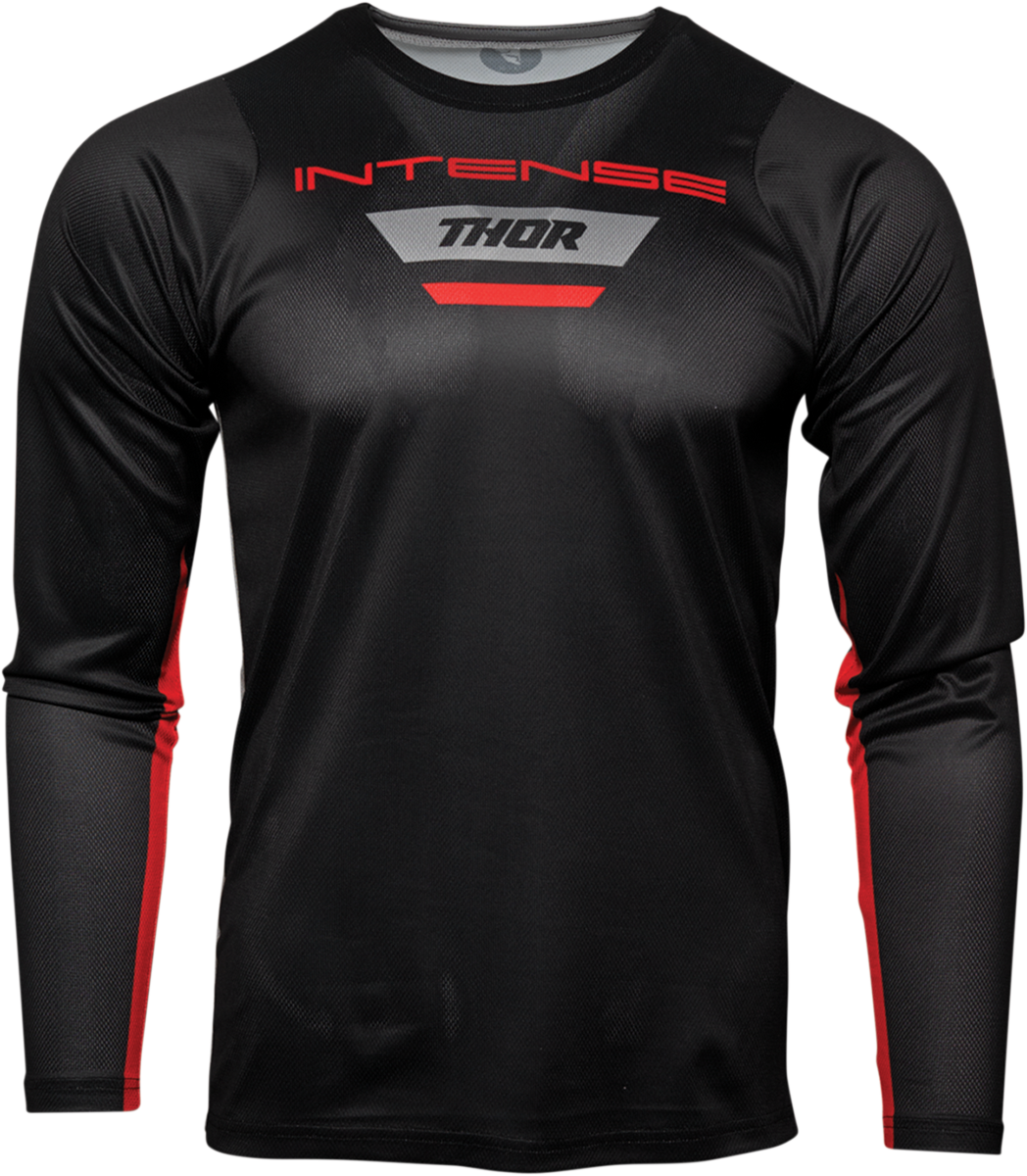 THOR Intense MTB Long-Sleeve Jersey - Black/Heather Gray - Medium 5120-0064