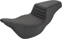 SADDLEMEN Step-Up Seat - Extended Reach - Front Tuck-n-Roll/Rear Lattice Stitch - Black - FL '08-'24 808-07B-176E