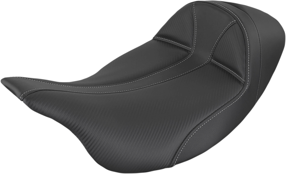 SADDLEMEN Dominator Seat - Low - Solo - Black w/ Gray Stitching - FL '08-'24 808-07B-0042L
