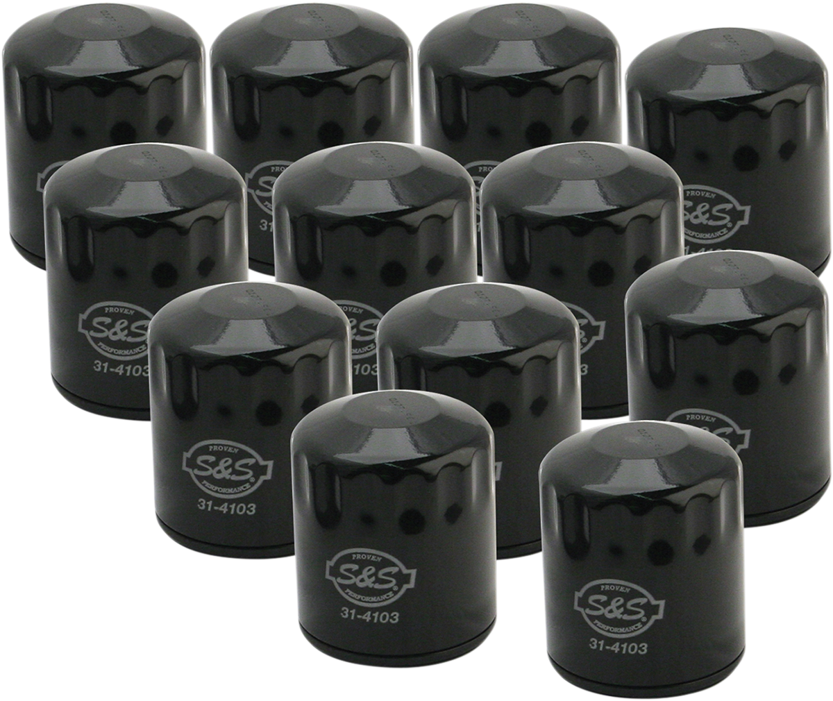 S&S CYCLE Oil Filters - Black - 12-Pack 310-0241