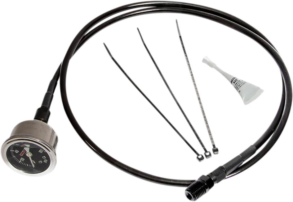 FEULING PARTS Remote Oil Pressure Gauge/Line Kit - Black - M8 9045