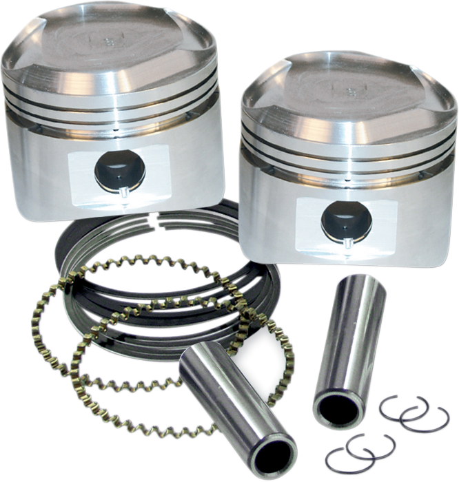 S&S CYCLE Piston Kit - For Super Stock Heads - 3.500" +0.010" - Domed - 80" Big Twin 92-2027