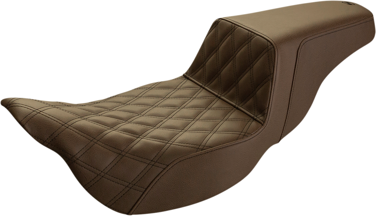 SADDLEMEN Step-Up Seat - Extended Reach - Front Lattice Stitch - Brown - FL '08-'24 808-07B-172BREX