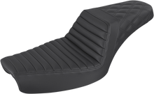 SADDLEMEN Step-Up Seat - Front Tuck-n-Roll/Rear Lattice Stitch - Black 896-04-176