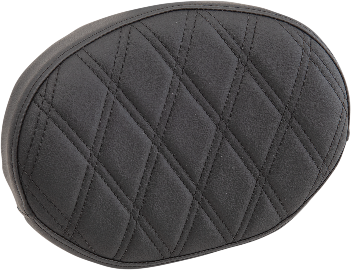 DRAG SPECIALTIES SEATS Sissy Bar Pad - Double Diamond - Black - Oval 0822-0446