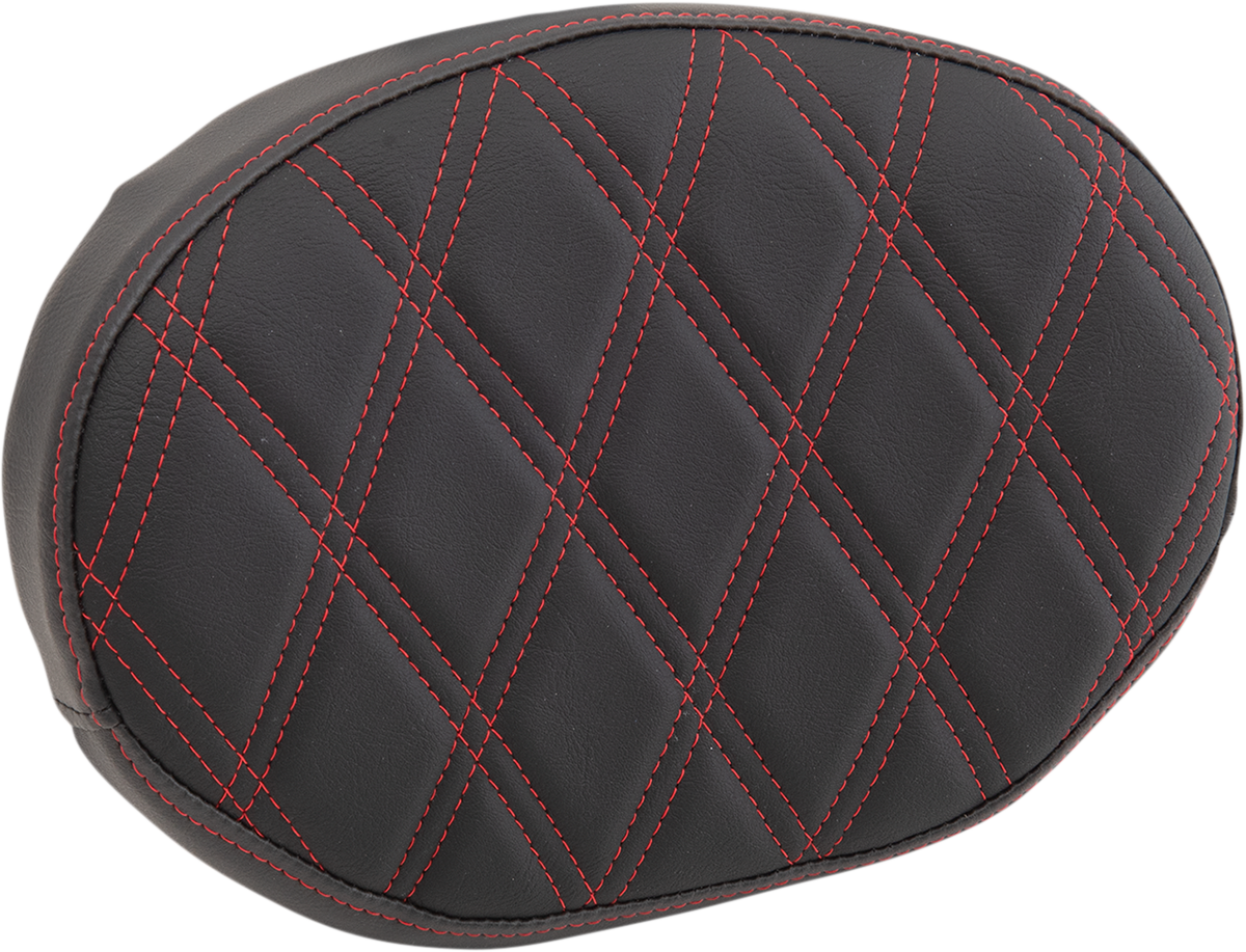 DRAG SPECIALTIES SEATS Sissy Bar Pad - Double Diamond - Red - Oval 0822-0448
