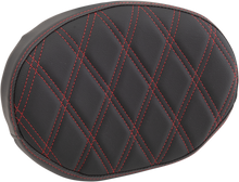 DRAG SPECIALTIES SEATS Sissy Bar Pad - Double Diamond - Red - Oval 0822-0448