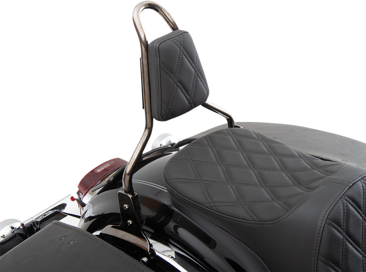 DRAG SPECIALTIES SEATS Tapered Backrest Pad - Double Diamond - Black Stitch 0822-0449