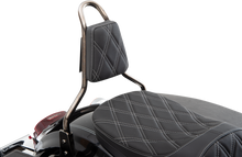 DRAG SPECIALTIES SEATS Tapered Backrest Pad - Double Diamond - Silver Stitch 0822-0450