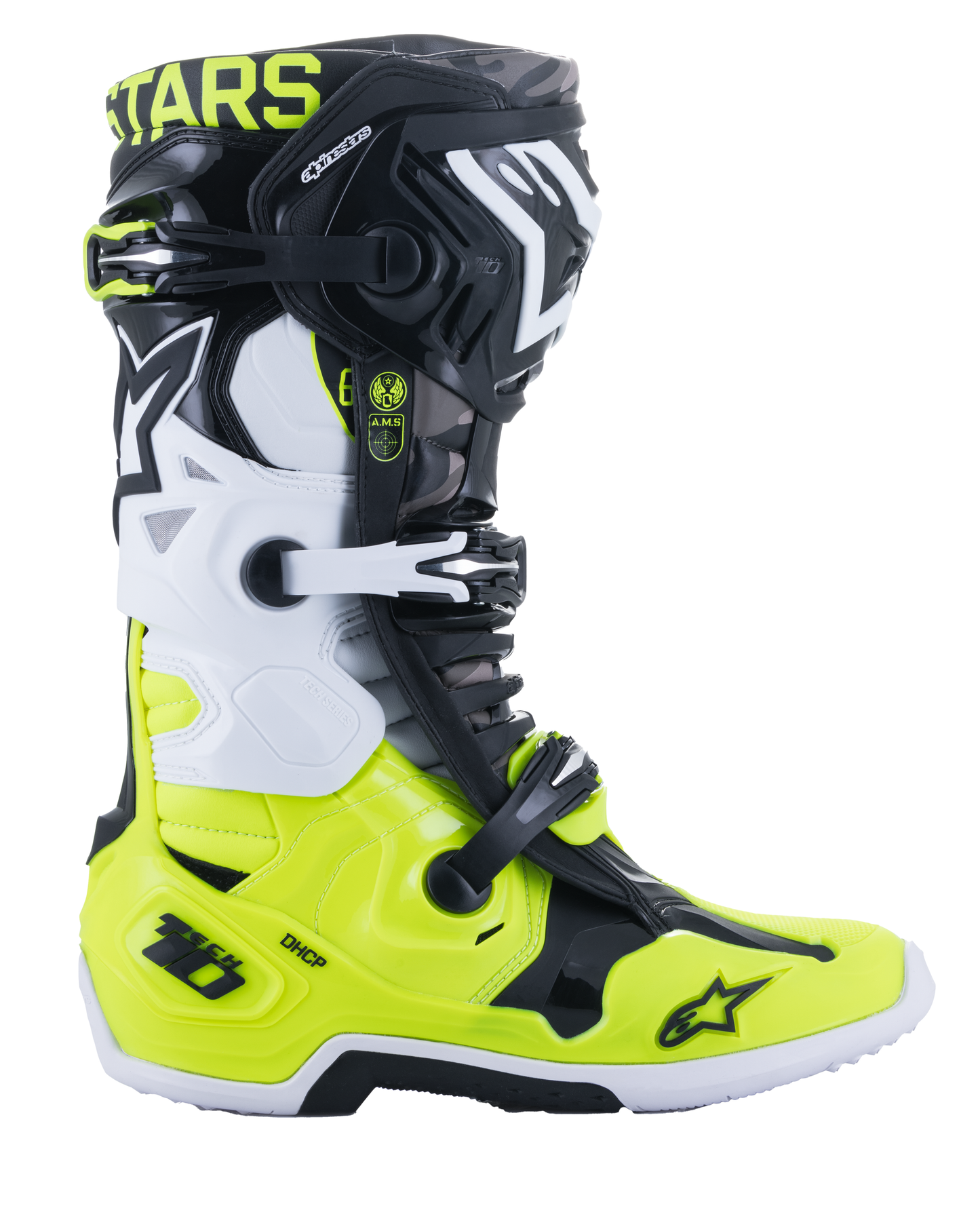 Tech 10 Boot Le Ams21 Black/Yellow Flou/White Sz 10