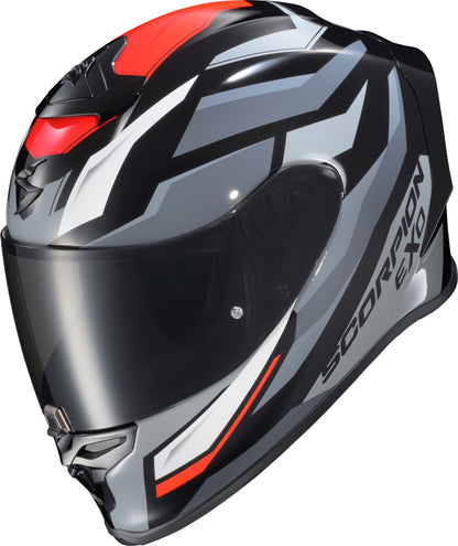 Exo R1 Air Full Face Helmet Raven Black/Red/Grey Sm