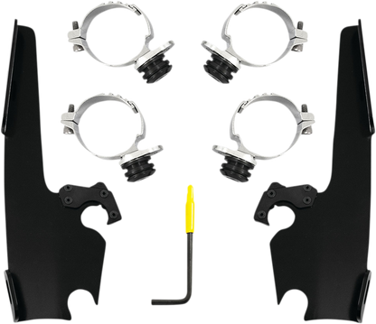 MEMPHIS SHADES Fats/Slim Windshield Trigger Lock Complete Mount Kit - Black - XL MEB2054