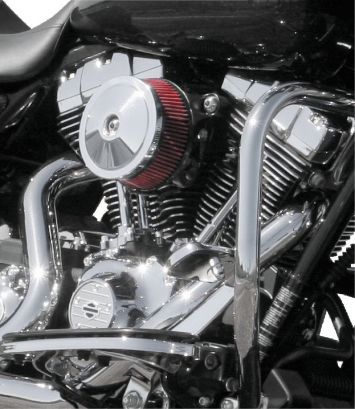 S&S Cycle Dished Bobber Air Cleaner Cover w/ Machined Highlights  - Chrome