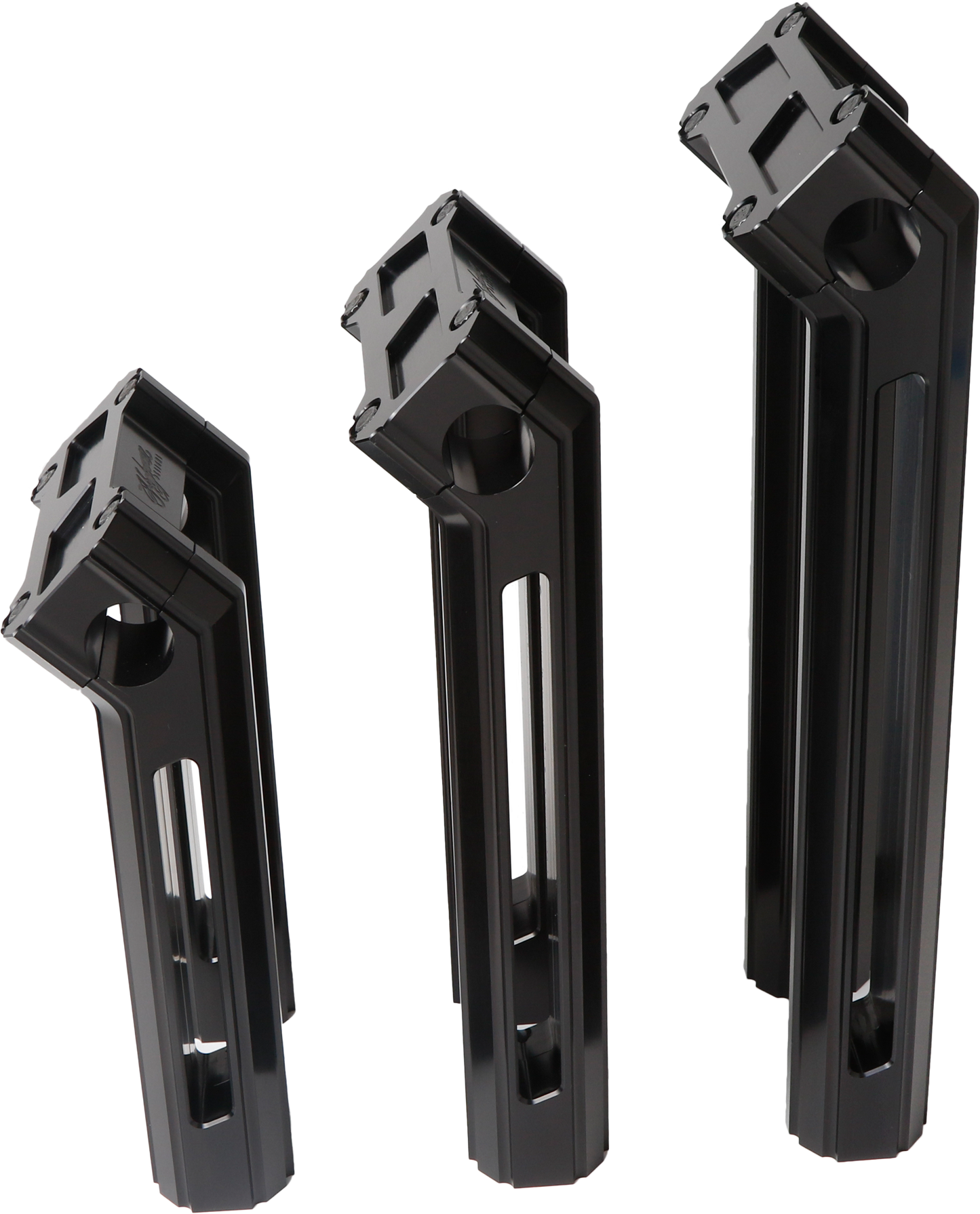 H/D Billet Risers 12" Black Kickback