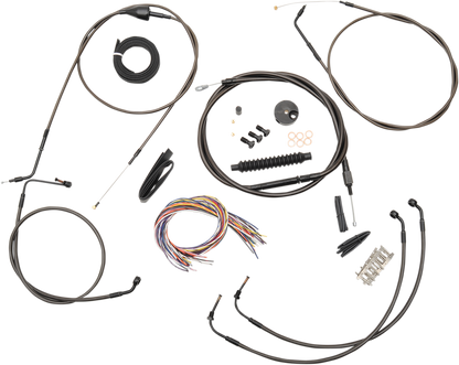 LA CHOPPERS Complete Midnight Braided Cable Kit - 15"-17" Handlebars - '96-'06 Touring LA-8006KT2A-16M