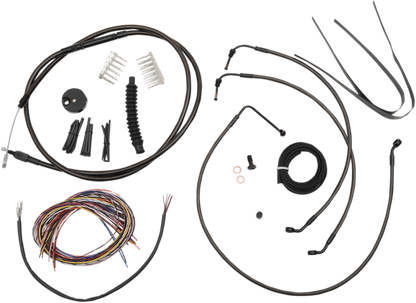LA CHOPPERS Complete Midnight Braided Cable Kit - 15"-17" Handlebars - '08-'13 Touring/Trike LA-8010KT2-16M