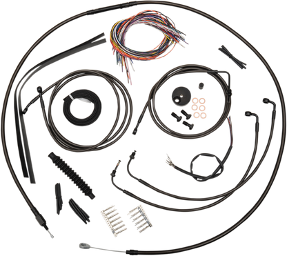 LA CHOPPERS Complete Midnight Braided Cable Kit - 15"-17" Handlebars - ABS - '08-'13 Touring/Trike LA-8051KT2-16M