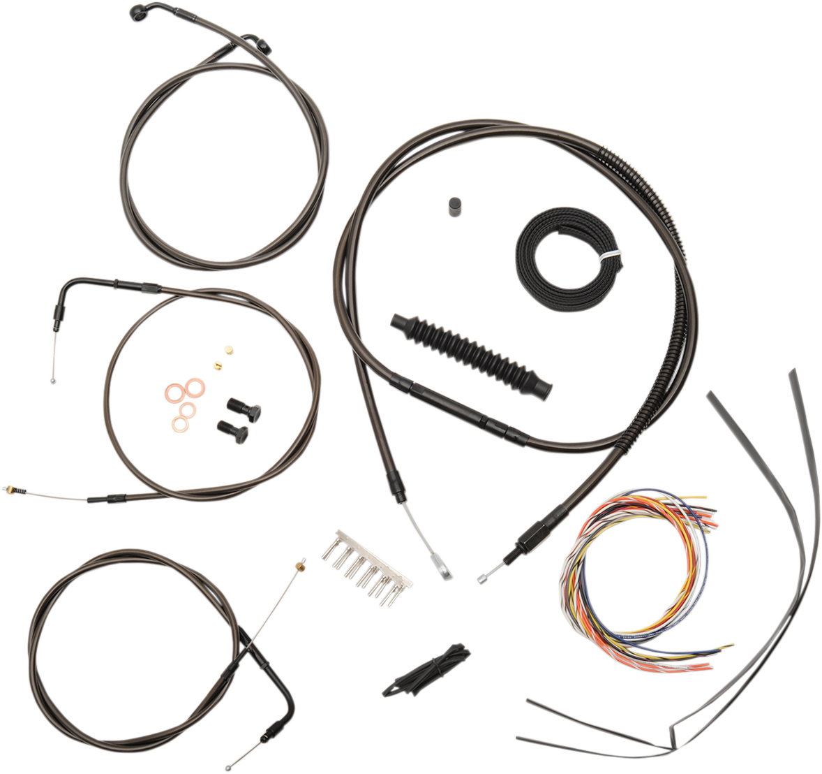 LA CHOPPERS Complete Midnight Braided Cable Kit - 12"-14" Handlebars - '04-'06 Sportster LA-8310KT2-13M