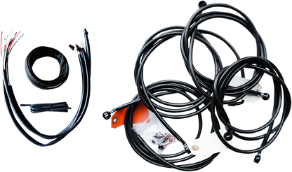 LA CHOPPERS Complete Midnight Braided Cable Kit - 12"-14" Handlebars - ABS - '16 FLH LA-8053KT2-13M