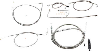 LA CHOPPERS Standard Stainless Braided Handlebar Cable/Brake Line Kit - 12"-14" Ape Hangers - '15-'17 FLS LA-8151KT-13