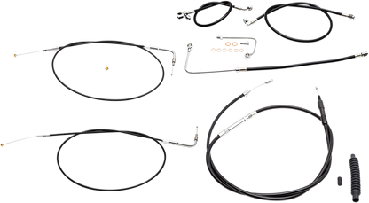 LA CHOPPERS Standard Black Vinyl Handlebar Cable/Brake Line Kit - 12"-14" Ape Hangers - '15 FLS LA-8151KT-13B