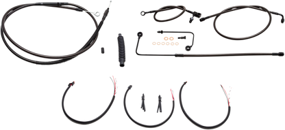 LA CHOPPERS Complete Midnight Braided Cable Kit - 12"-14" Handlebars - '16-'17 FLS LA-8151KT2B-13M