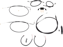 LA CHOPPERS Complete Black Vinyl Braided Handlebar Cable/Brake Line Kit - 12"-14" Handlebars - '12-'17 FXDB/C LA-8211KT2-13B