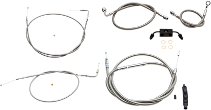 LA CHOPPERS Standard Stainless Braided Handlebar Cable/Brake Line Kit - 12"-14" Ape Hangers - '13-'22 Sportster LA-8321KT-13