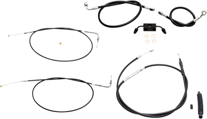 LA CHOPPERS Standard Black Vinyl Handlebar Cable/Brake Line Kit - 12"-14" Ape Hangers - '13-'22 Sportster LA-8321KT-13B
