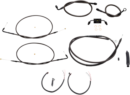 LA CHOPPERS Complete Midnight Braided Cable Kit - Mini Handlebars - ABS - '13-'22 Sportster LA-8321KT2-08M