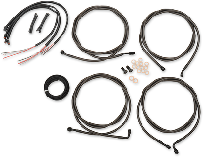 LA CHOPPERS Complete Midnight Braided Cable Kit - 12"-14" Handlebars - '17-'20 Touring LA-8054KT2-13M