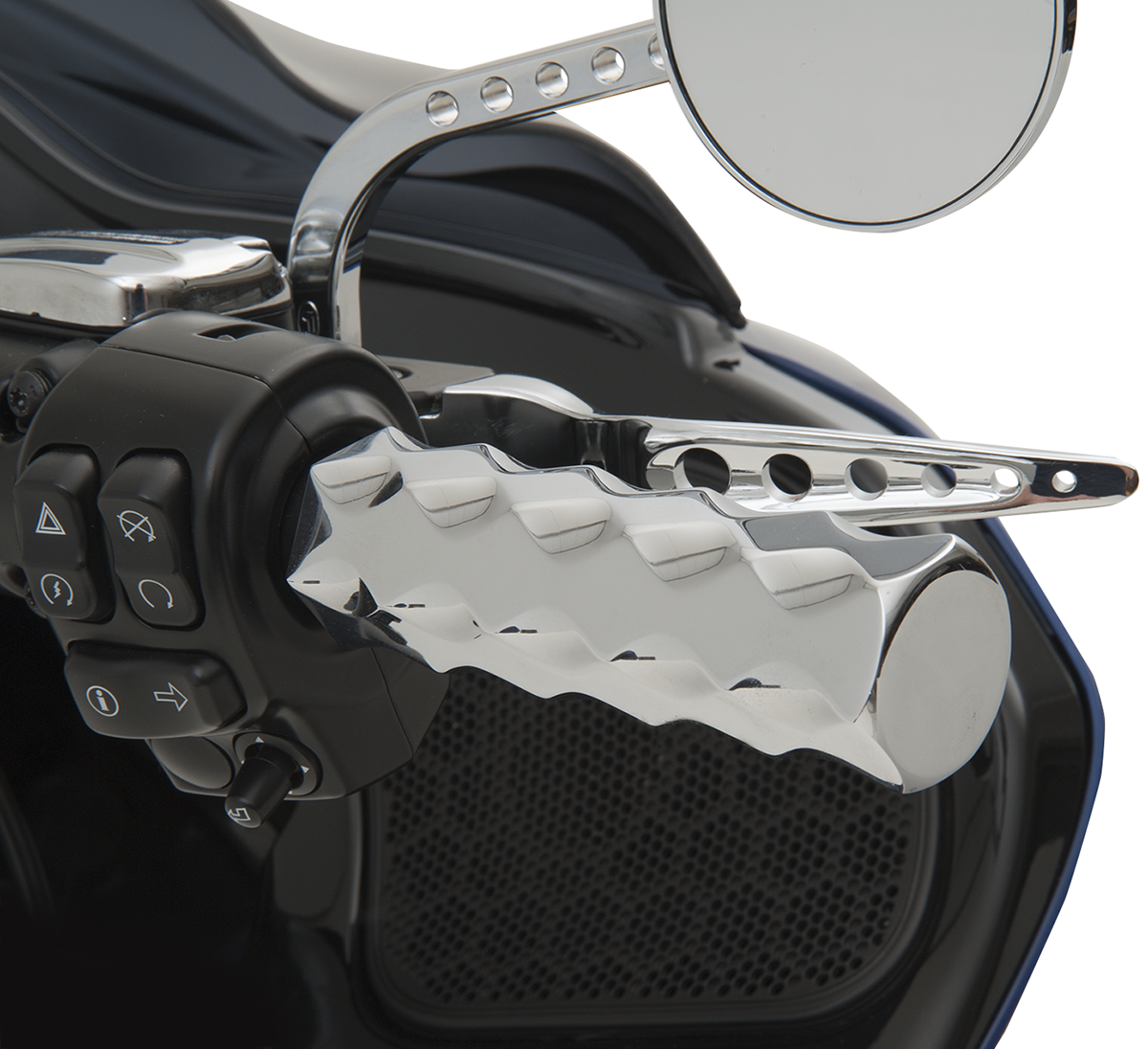 LA CHOPPERS Billet Hex Grips - TBW - Chrome LA-7491-00