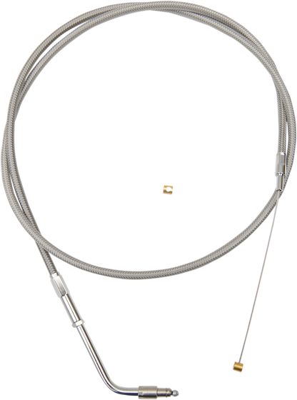 LA CHOPPERS Stainless Braided Handlebar Throttle Cable - Stock - '96-'15 Softail LA-8100TH00